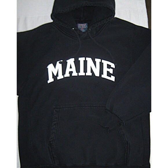 Men's MV Sport MAINE Hoodie Navy Blue Pro Weave Heavyweight Pullover Size Large - Picture 1 of 5